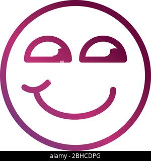 curious funny smiley emoticon face expression vector illustration gradient style icon Stock Vector
