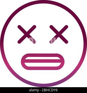 dizzy face funny smiley emoticon expression vector illustration gradient style icon Stock Vector