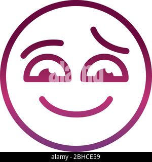 sorry funny smiley emoticon face expression vector illustration line and  fill icon Stock Vector Image & Art - Alamy