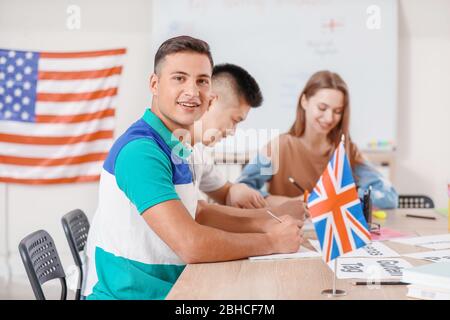 People taking classes at language school Stock Photo