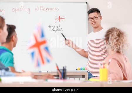 People taking classes at language school Stock Photo