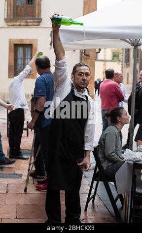 Traditional Cider At Sidreria Restaurante Hotel El Ovetense Oviedo Asturias Northern Spain Stock Photo Alamy