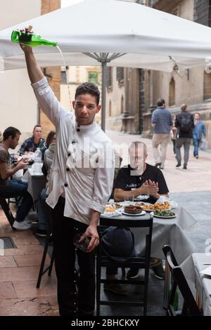 Traditional Cider At Sidreria Restaurante Hotel El Ovetense Oviedo Asturias Northern Spain Stock Photo Alamy