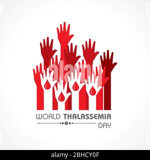 Vector illustration on the theme of world Thalassemia day observed on May 8th every year. Thalassemias are inherited blood disorders characterized by Stock Vector