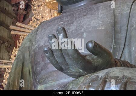 Big Buddha (Daibutsu) Statue At The Todaiji Temple At Nara Japan 2015 Stock Photo