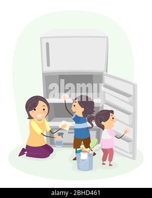 Young Mother Cleaning The Room Stock Photo - Download Image Now