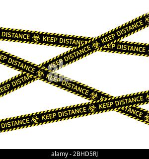 Coronavirus quarantine warning type strips Stock Vector