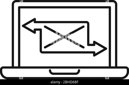 Campaign laptop letter icon. Outline campaign laptop letter vector icon for web design isolated on white background Stock Vector