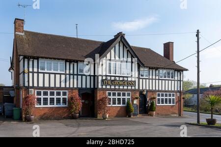 The George inn, The Crossroads, Farley St, Middle Wallop, Stockbridge, Hampshire, England, UK Stock Photo