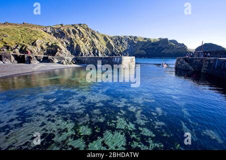 The harbour at Mullion Cove, near Mullion, Cornwall, England, UK. Stock Photo