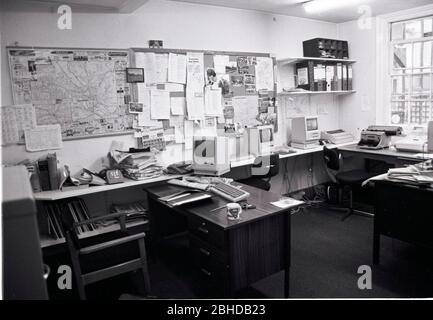 A provincial newsroom of the Southern Daily Echo in Salisbury UK in the late 1980s. Stock Photo