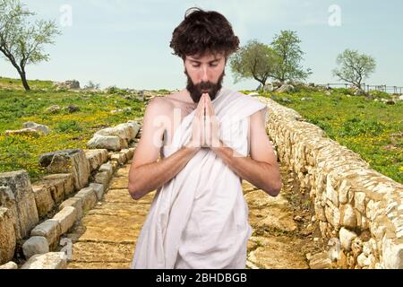 jesus in the street Stock Photo