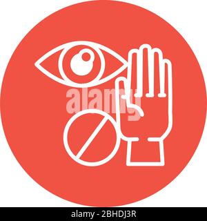 dont touch eyes block style icon Stock Vector