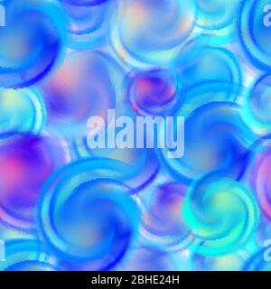 Vecton seamless pattern of abstract translucent bright spirals or strokes of paint of different colors isolated on white.Texture for fabrics or Stock Vector