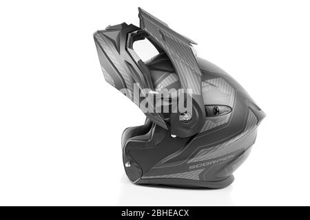 Scorpion ADX-1 Tucson modular motorcycle helmet. Picture taken on 04-25-2020 in Madrid, Spain. Stock Photo