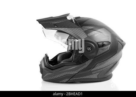 Scorpion ADX-1 Tucson modular motorcycle helmet. Picture taken on 04-25-2020 in Madrid, Spain. Stock Photo