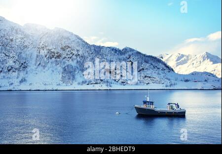 Coastal Landscape outside the village of Oksfjord in Loppa municipality in Finnmark county, Norway Stock Photo