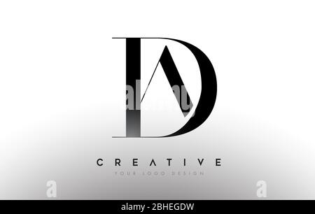 DA Letter Logo Design with Serif Typography Font and Elegant Modern ...