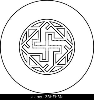 Scandinavian pattern and circle of Norse runes and dragons Stock Vector ...