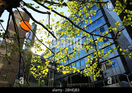 Inner courtyard of the popular luxurious Japanese hotel 'Nikko' in downtown Düsseldorf. It opened in 1978 and has recently been renovated. Stock Photo