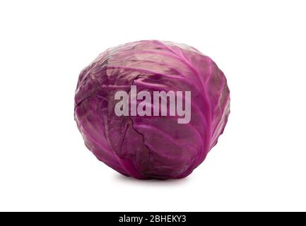 Red Cabbage isolated on white background with clipping path. Stock Photo