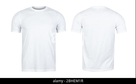 White T-shirts front and back used as design template Stock Photo - Alamy