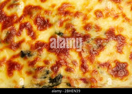 close up of spinach baked with cheese Stock Photo