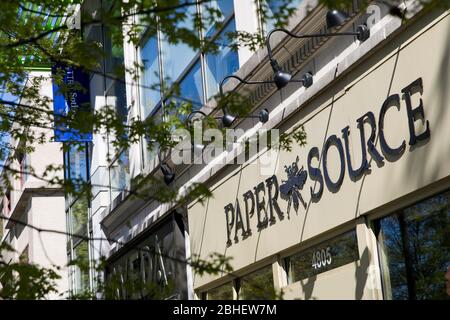 A logo sign outside of a Paper Source retail store location in Bethesda, Maryland on April 22, 2020. Stock Photo