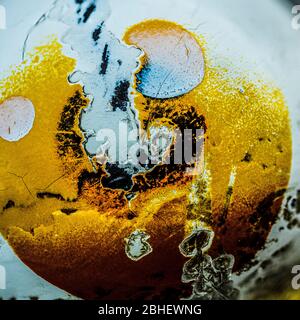 Colorful rust painting on an eroded Metal surface Stock Photo