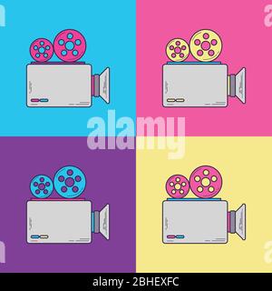 Camera Vintage with 90s style Stock Vector