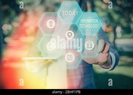 Handwriting text Innovation Technology. Conceptual photo New Idea or Method of Technical or Scientific nature Stock Photo