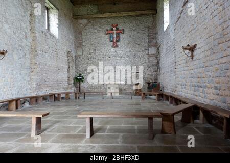 The interior of St Peter's Chapel, Bradwell on Sea Stock Photo