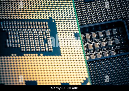 CPU - Computer processor unit - Macro details Stock Photo