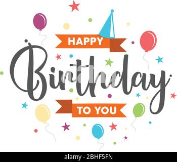 Happy birthday lettering Immagini Vettoriali Stock - Alamy