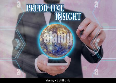 Handwriting text writing Predictive Insight. Conceptual photo Proactive Fault Management System an Early Detection Elements of this image furnished by Stock Photo