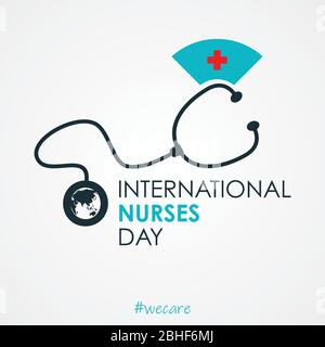 World health day letter quote with symbol stethoscope and world map on the white background. Illustration of world health day, international event. Stock Vector