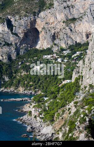 View from Belvedere Tragara view point, Capri Island, Bay of Naples, Italy, Europe Stock Photo