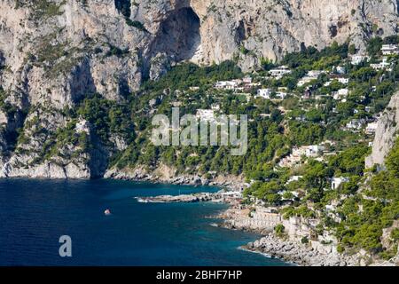 View from Belvedere Tragara view point, Capri Island, Bay of Naples, Italy, Europe Stock Photo