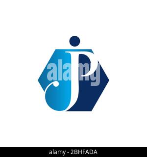 Unique Initial JP letter linked symbol on the white background. Creative letter JP modern business symbol vector template. Vector illustration EPS.8 E Stock Vector