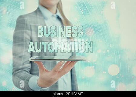 Conceptual hand writing showing Business Automation. Concept meaning for Digital Transformation Streamlined for Simplicity Stock Photo