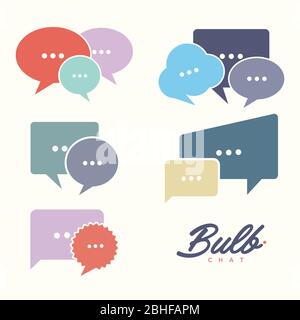 Set of blank text speech template vector bubble chat. Empty Cloud of dialog space for cartoon box pop-art. Vector illustration EPS.8 EPS.10 Stock Vector