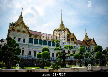 Thailandia, Bangkok - 12 january 2019 - The Chakri Maha Prasat Hall in the Grand Palace in Bangkok Stock Photo