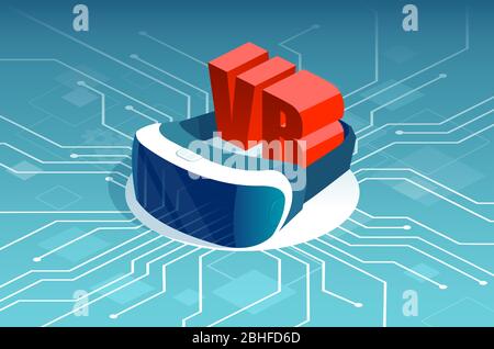 Isometric vector of virtual reality VR goggles headset Stock Vector