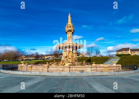 Doulton Fountain - largest terracotta fountain in the world designed to commemorate the Queen Victoria's Golden Jubilee in 1887, Glasgow, Scotland, UK Stock Photo