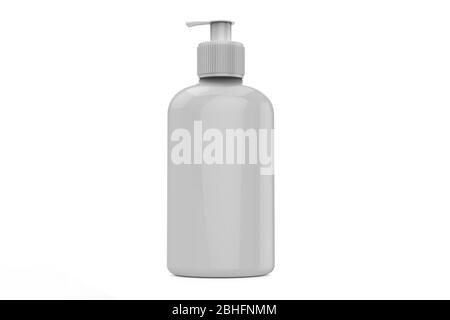 3d Illustration, white spray bottle mock-up, Photo-realistic packaging mockup template Stock Photo