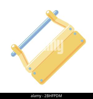 Wooden toolbox Vector icon. Empty open tool box isolated on white background. Element of construction tools. Cartoon flat design. Hand carpenter instrument illustration. Simple Wood working. Stock Vector