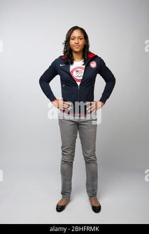 Women's basketball player Maya Moore poses at the Team USA Media Summit in Dallas, Texas in advance of the 2012 London Olympics. May 14, 2012 ©Bob Daemmrich Stock Photo