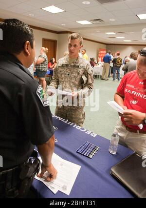 Austin Texas USA, January 2012: United States military veterans and active duty service members attend a job fair at the Texas Capitol building. ©Marjorie Kamys Cotera/Daemmrich Photography Stock Photo