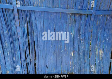 cracked blue paint strips Stock Photo