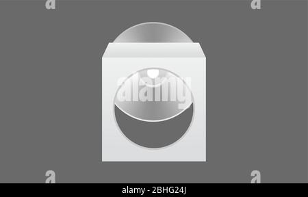 mock up illustration of compact disc and transparent cover on abstract background Stock Vector
